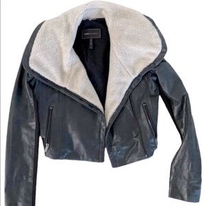 Faux leather jacket with sherpa lining. BARELY worn.